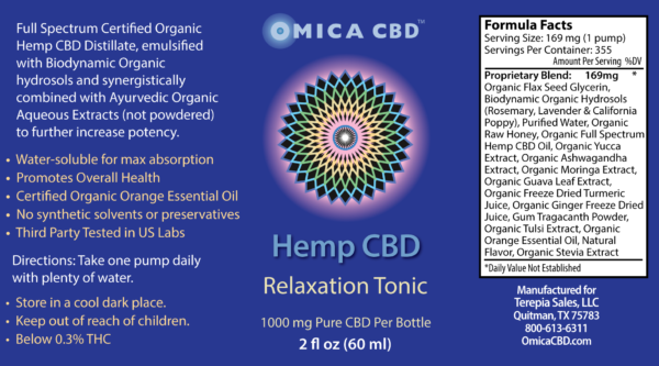 Hemp CBD Relaxation Tonic (2 fl oz / 60 ml) - Image 2